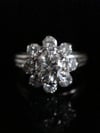 VINTAGE 18CT WHITE GOLD DIAMOND 1.20CT CLUSTER RING Si1 AND H-I COLOUR