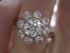 VINTAGE 18CT WHITE GOLD DIAMOND 1.20CT CLUSTER RING Si1 AND H-I COLOUR