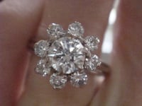 Image 5 of VINTAGE 18CT WHITE GOLD DIAMOND 1.20CT CLUSTER RING Si1 AND H-I COLOUR