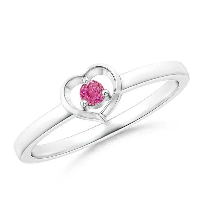 Pink Sapphire Infinity Promise Ring For Women In 18K White Gold