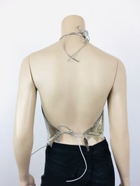 Image 5 of Vintage 1980s Silver Metal Mesh Sawtooth Edge Whiting & Davis Halter Top