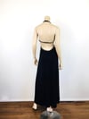Vintage 1970s Black Jesrsey & Crystal "Stud" Embellished Halter Dress