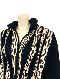 Image 3 of Vintage 1980s Leopard Print & Knit Amen Wardy Bomber Jacket