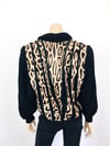 Vintage 1980s Leopard Print & Knit Amen Wardy Bomber Jacket