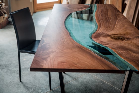 Image of black walnut river dining table