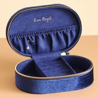 Image 2 of Starry Night Oval Jewellery Case - Navy