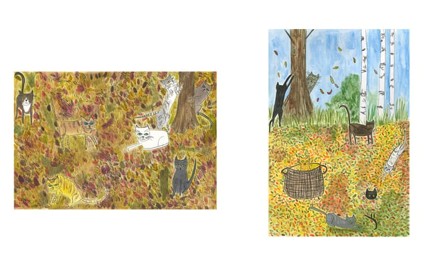Image of Fall Cats - note cards