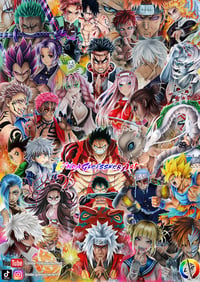 Image 1 of Mixed Anime Art Collage POSTER / PRINT