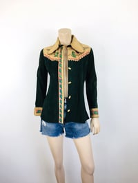 Image 2 of Vintage 1970s Char Leather & Suede Whipstitch Jacket
