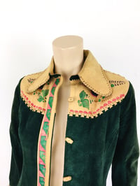 Image 3 of Vintage 1970s Char Leather & Suede Whipstitch Jacket