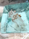 14k solid gold diamond snake studs earrings 