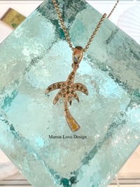 Image 1 of 14k solid gold Hawaiian palm tree pendant 