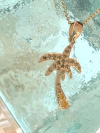 Image 2 of 14k solid gold Hawaiian palm tree pendant 
