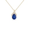 SHIZA Solitaire Pear-Shaped Blue Sapphire Flame Pendant