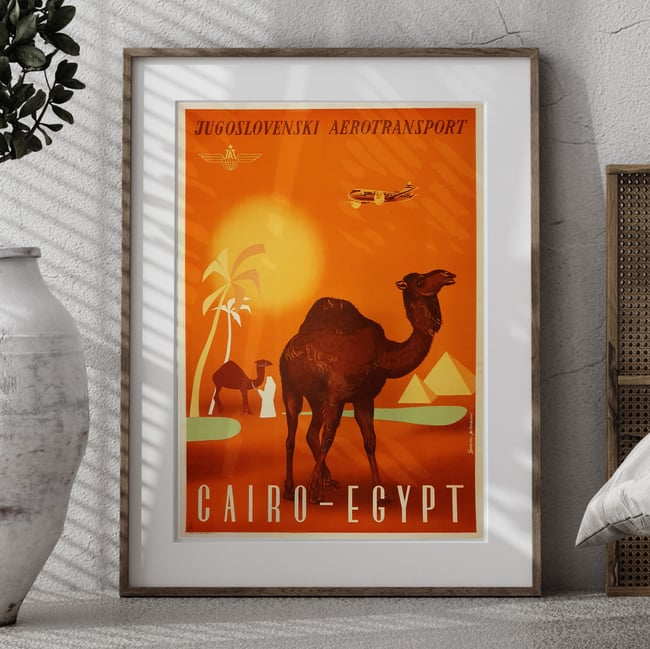 Cairo Egypt by JAT | Vintage Travel Poster | Wall Art Print | Home Decor