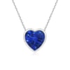 Bezel-Set Solitaire Heart Blue Sapphire Pendant