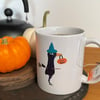 Hazel the Halloween bird mug