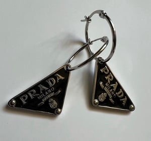 Image of Most Beloved ❤️ Prada Tag Earrings (Colors Available)