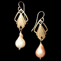 Image 2 of PLISSÉ SILHOUETTE Earring - Hook & Various Pearls.
