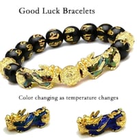 REF : 05 - Unisex Wristband Gold Black Pixiu Wealth And Good Luck Bracelet