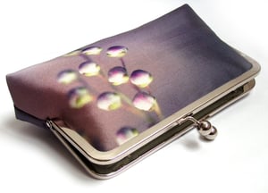 Image of Lilac flower, printed silk clutch bag