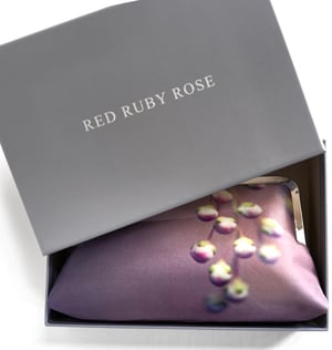 Image of Lilac flower, printed silk clutch bag