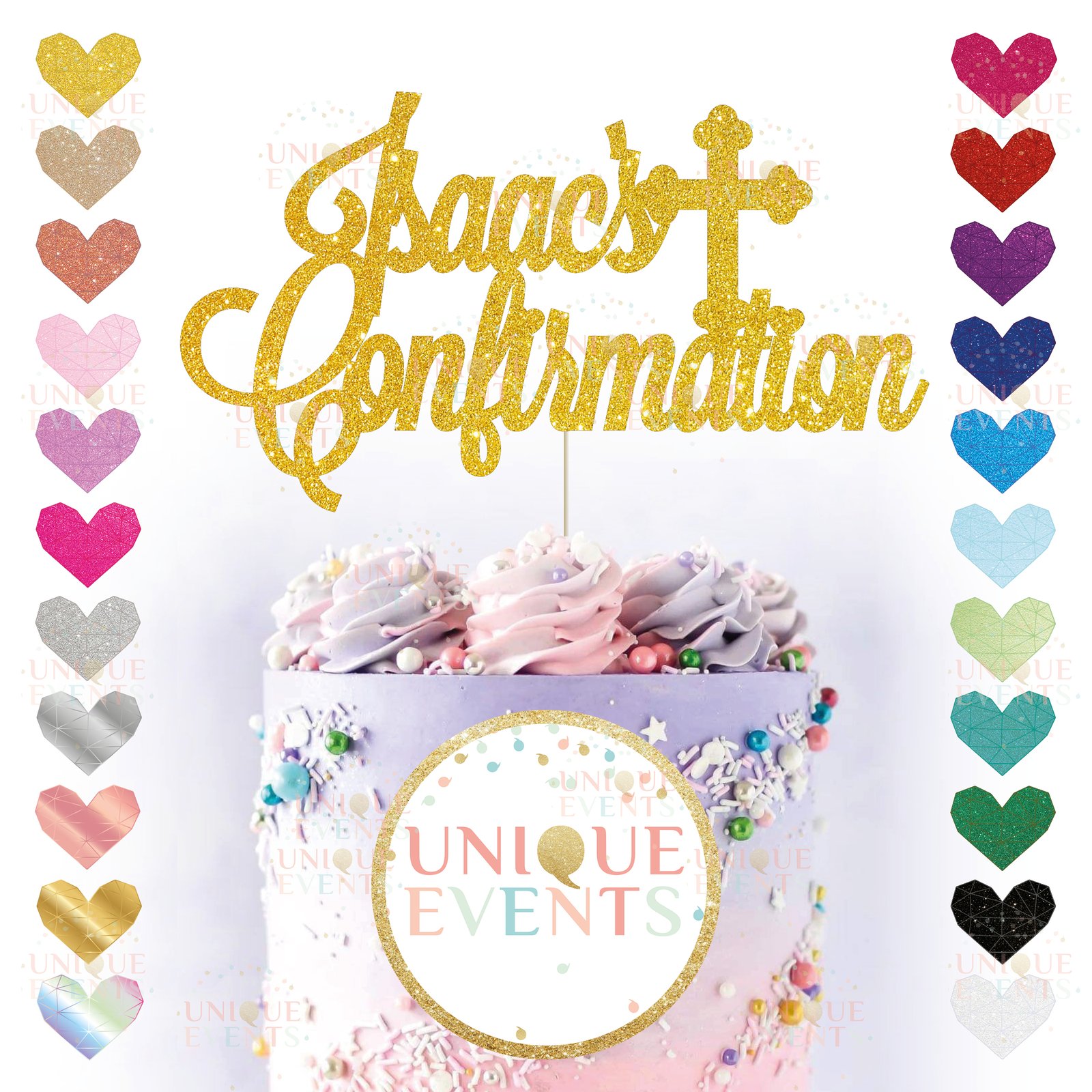 Confirmation Gold Mirror Acrylic Cake Topper – Deezee Designs