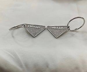 Image of (THIS ITEM JUST SOLD) Genuine Prada Silver Crystal Earrings 