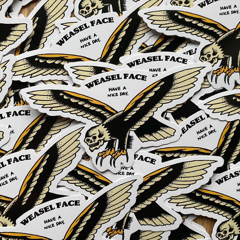 Image of WEASEL FACE EAGLE STICKERS