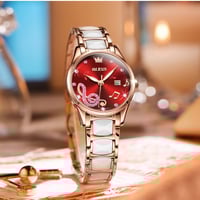 REF : 05 - Top designed Rose Gold Luxury Fashion Quartz Watches  Ceramic Strap 