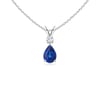 Blue Sapphire Teardrop Pendant with Diamond #1