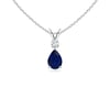 Blue Sapphire Teardrop Pendant with Diamond #2