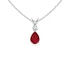 Ruby Teardrop Pendant with Diamond #2