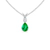Emerald Teardrop Pendant with Diamond #1