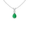 Emerald Teardrop Pendant with Diamond #2