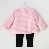 Image 3 of Little Me Girls 3PC Pink Faux Fur Jacket Pant Set