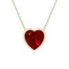 Bezel-Set Solitaire Heart Ruby Pendant #1