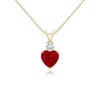GERMAINE Heart-Shaped Ruby Rabbit Ear Bale Pendant