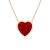 Bezel-Set Solitaire Heart Ruby Pendant #2