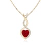 Ruby Infinity Heart Pendant with Diamonds