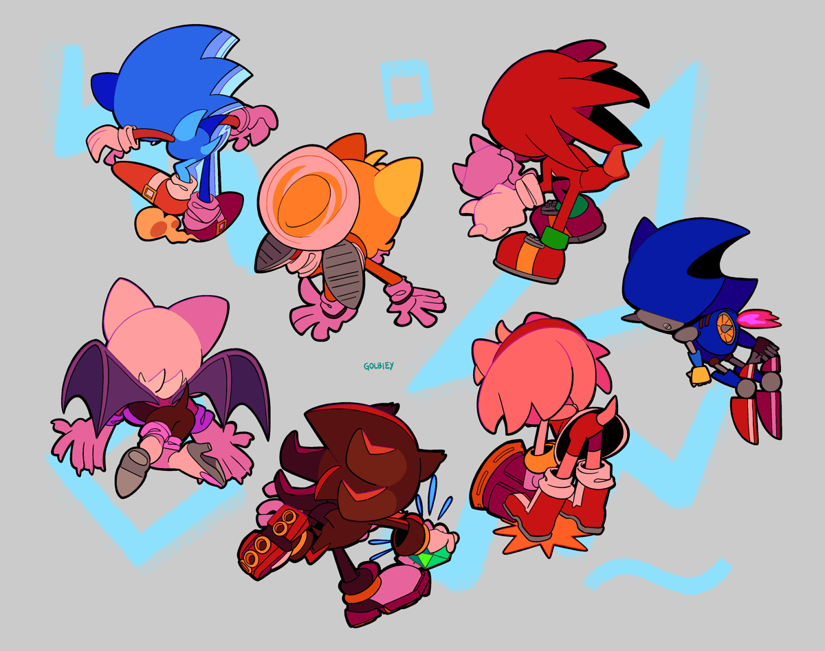 Sonic the Hedgehog Shadow, Knuckles, Tails, Amy, Rouge, Silver, Blaze  Acrylic Charms / Keychain 