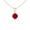 Classic Round Ruby Solitaire Pendant #2
