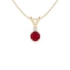 Round Ruby Solitaire V-Bale Pendant with Diamond #2