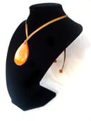 Image of Tear Drop Tagua Pendant with Leather String