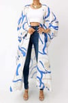 LUCILLE - White/Blue Kimono