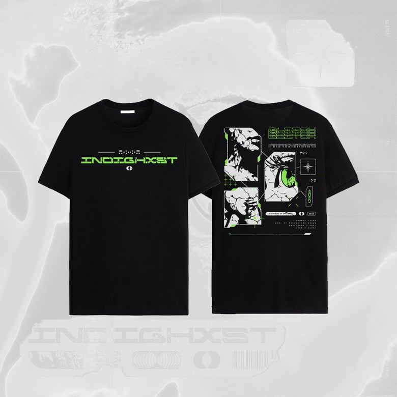 Image of GLITCH GREEN LOGO BLACK T-SHIRT *PRE-ORDER*