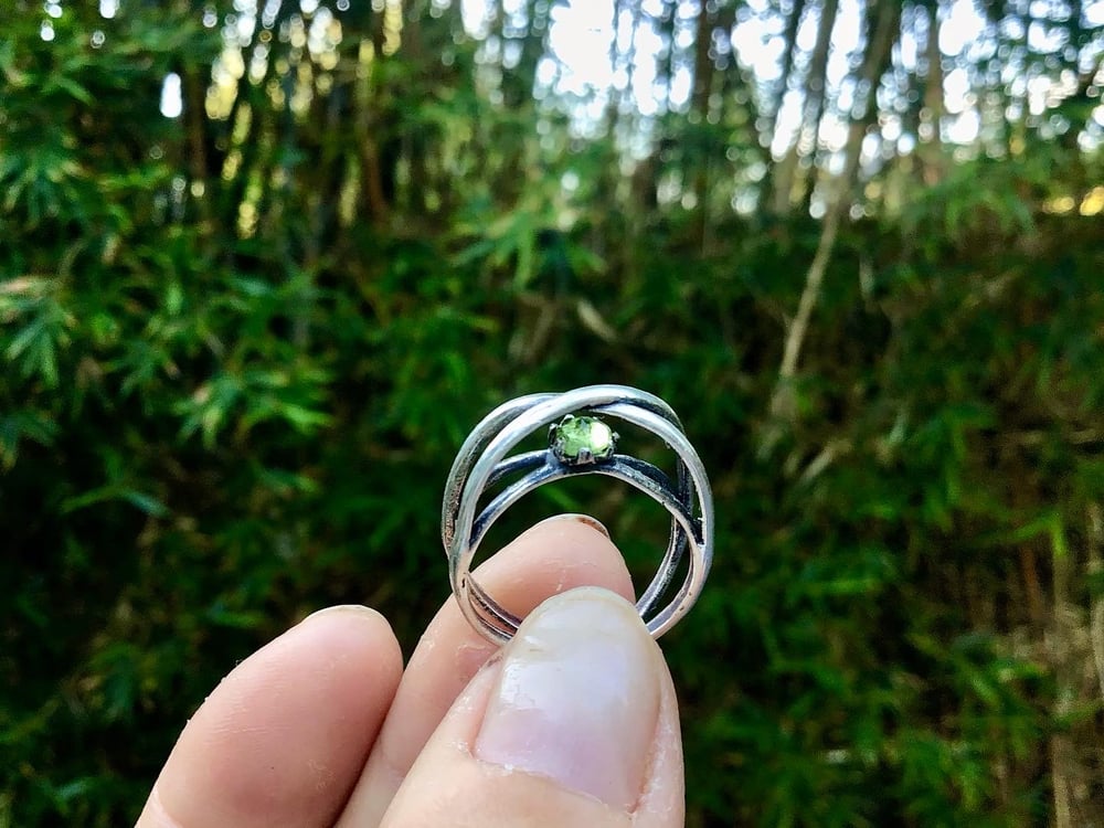 Image of Expansion Ring with Green Peridot
