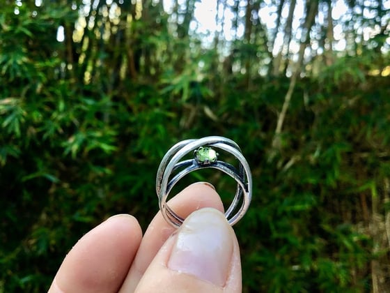 Image of Expansion Ring with Green Peridot