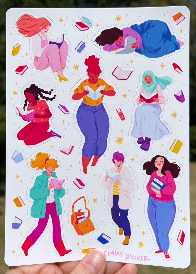 Book Love Vinyl Sticker Sheet