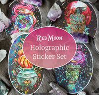 Image 1 of Red Moon Holographic Large Sticker Set